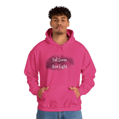 Inspirational Hoodie - Fall Seven Times, Rise Eight - Motivational Resilience Quote | CreoVibe | Price: $35.00 | Shop Now