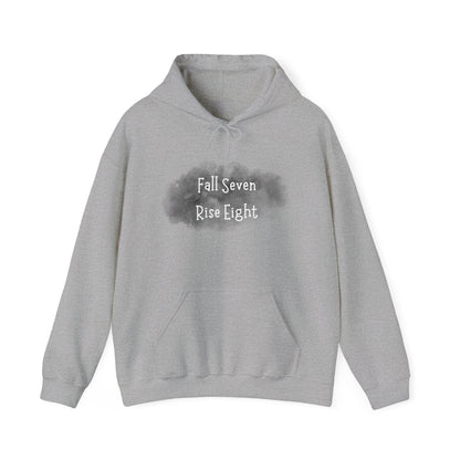 Inspirational Hoodie - Fall Seven Times, Rise Eight - Motivational Resilience Quote | CreoVibe | Price: $35.00 | Shop Now