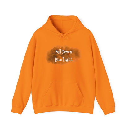 Inspirational Hoodie - Fall Seven Times, Rise Eight - Motivational Resilience Quote | CreoVibe | Price: $35.00 | Shop Now