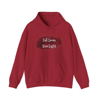 Inspirational Hoodie - Fall Seven Times, Rise Eight - Motivational Resilience Quote | CreoVibe | Price: $35.00 | Shop Now