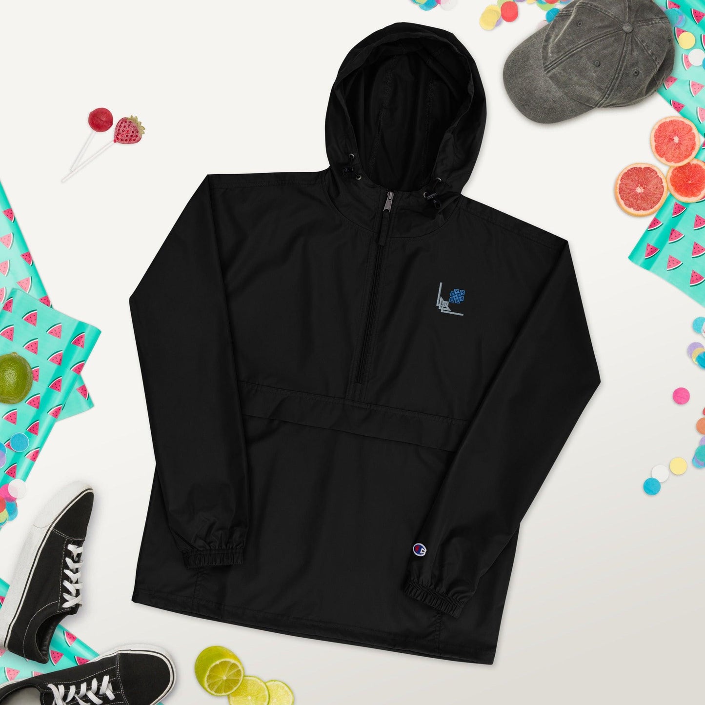 Embroidered Champion Packable Jacket | Lightweight & Stylish Waterproof Windbreaker | CreoVibe | Price: $57.00 | Shop Now